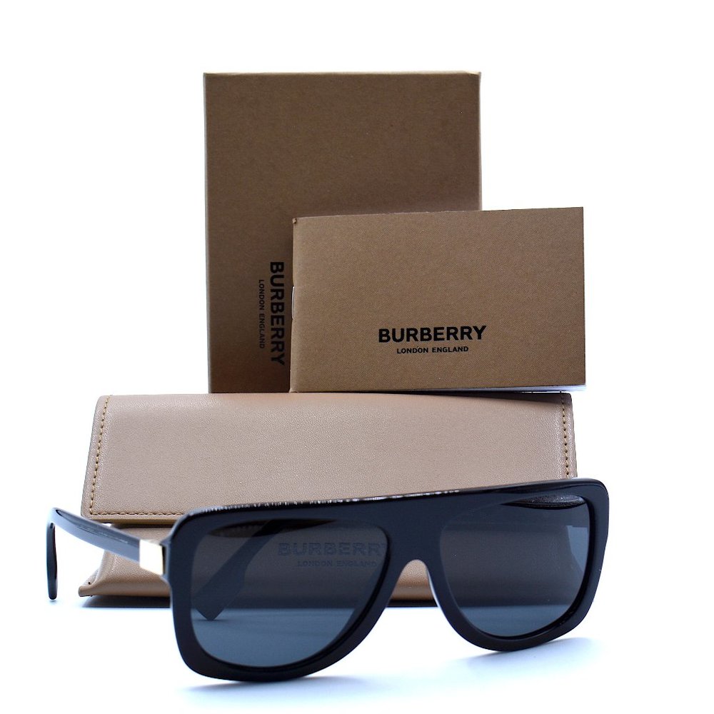 NEW BURBERRY BE4362 3001/87 BLACK GREY LENS AUTHENTIC SUNGLASSES - Picture 4 of 13
